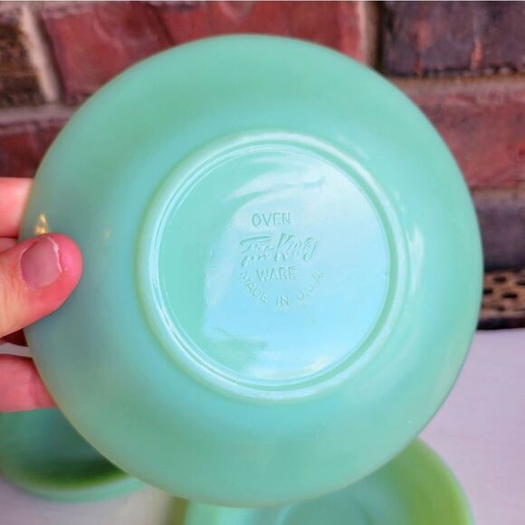 Fire-King Jadeite Saucer Plates (Set of 5) - Picture 4 of 16